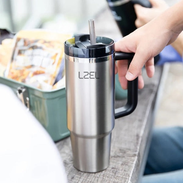 LZEL Tumbler With Handle 1100ML Aqua Pure Vacuum Insulated | Steel LZEL Tumbler With Handle 1100ML Aqua Pure Vacuum Insulated | Steel